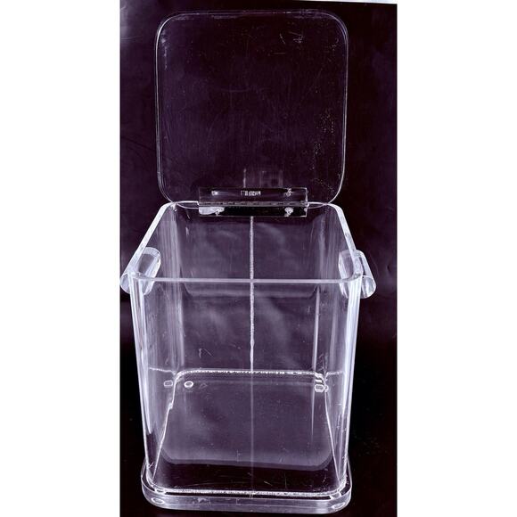 Vintage Wilardy Clear Lucite Ice Bucket Box Hinged Lid MCM Hollywood Regency 10” - Picture 3 of 13